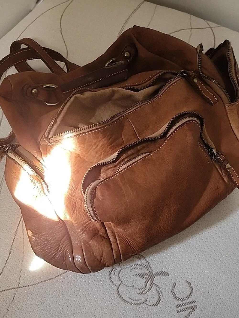Lusher.co Quest Brown Backpack Purse